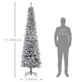 thumbnail image 3 of HOMCOM Snow Flocked Pencil Christmas Tree Slim Artificial Christmas Tree, 3 of 10