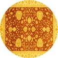 thumbnail image 1 of Ahgly Company Indoor Round Oriental Yellow Traditional Area Rugs, 6' Round, 1 of 4