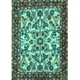 thumbnail image 1 of Ahgly Company Machine Washable Indoor Rectangle Animal Turquoise Blue Traditional Area Rugs, 5' x 8', 1 of 4