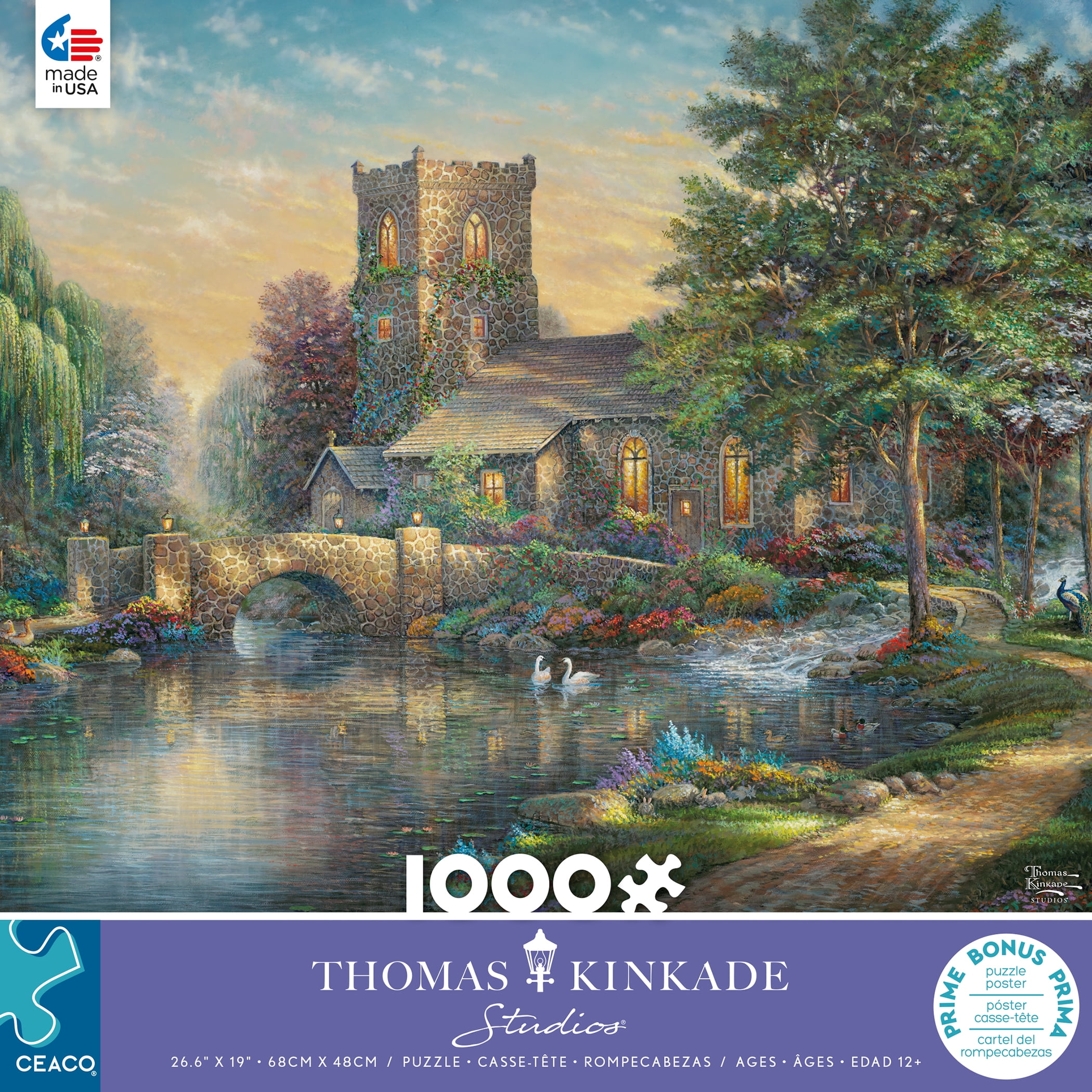 Ceaco 1000-Piece Thomas Kinkade Willow Wood Chapel Interlocking Jigsaw Puzzle