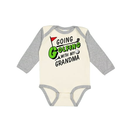 

Inktastic Going Golfing with My Grandma- Kids Golf Gift Baby Boy or Baby Girl Long Sleeve Bodysuit