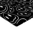 thumbnail image 2 of Ambesonne Emoji Fitted Sheet, Simple Funny Faces Groovy Art, Twin XL Size, Black White, 2 of 3