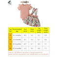 thumbnail image 4 of PULLIMORE Newborn Baby Girl Summer Clothes Set Ruffle Sleeve Floral Romper + Suspender Skirt with Headband (6-9 Months, Pink), 4 of 7