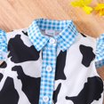 thumbnail image 5 of Gerichy Toddler Girl Denim Western Outfit Baby Cowgirl Clothes Ruffle Cow Print Shirt Button Down Tops Belted Jeans Shorts Toddler Girl Denim Western Outfit Baby Clothes, 5 of 7