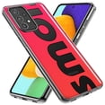 thumbnail image 2 of MUNDAZE Samsung Galaxy A21 Shockproof Clear Hybrid Protective Phone Case Red Pink Clear Funny Text Quote Smol Cover, 2 of 6