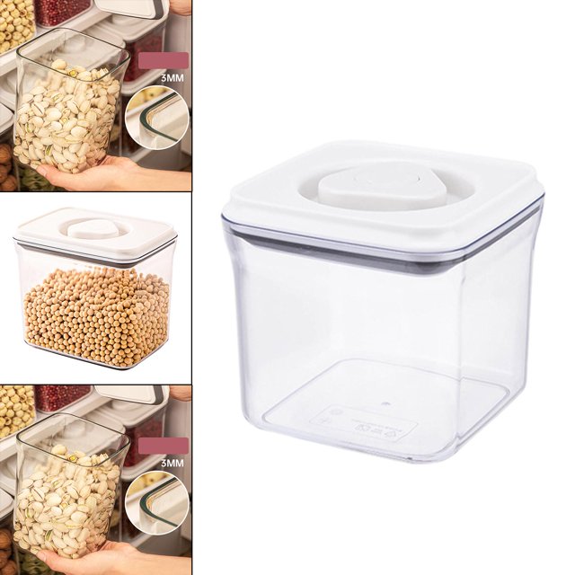 Recipientes sellados para almacenar alimentos con tapas Recipiente hermético de plástico para organización de cocina y despensa, mantiene - Cuadrado 800ML Yotijar Contenedor de almacenamiento de cereales
