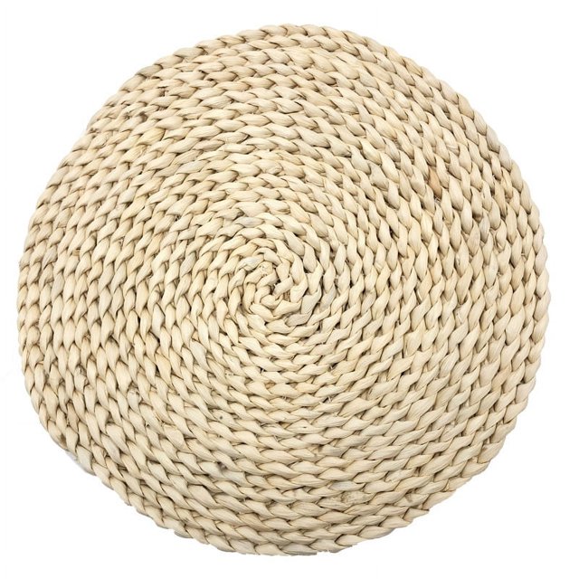Paquete de 3 manteles individuales tejidos, manteles individuales de cáscara de maíz natural, manteles redondos trenzados de paja, cargadores para platos de cena, manteles individuales de pa
