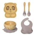 thumbnail image 4 of Tiny Dining Children's Bamboo Tableware Set Plate Bowl Spoon With Stay Put Suction Blue_(costbuy), 4 of 5