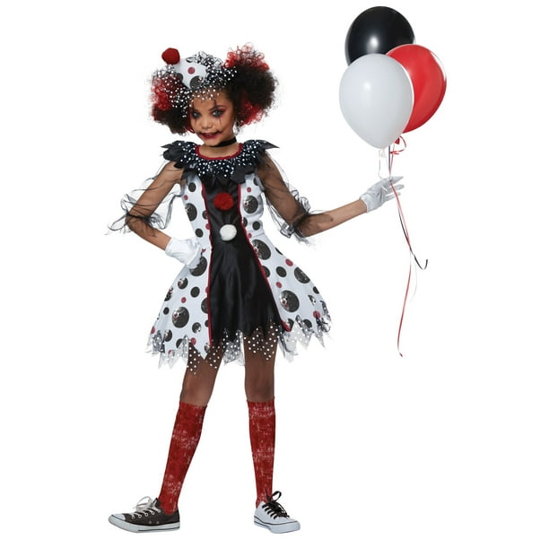 Creepy Clown Costume For Girls Walmart Com Walmart Com