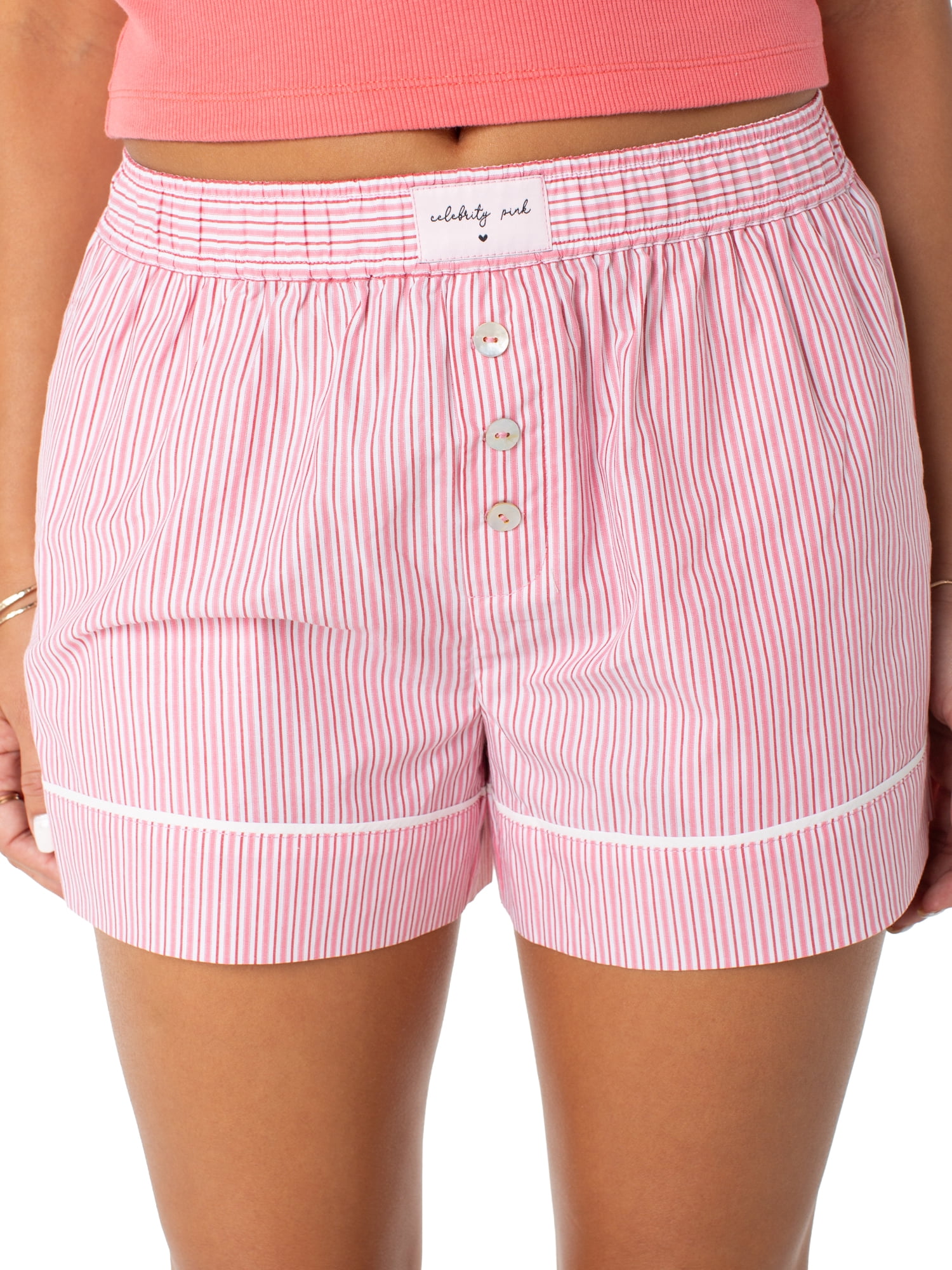 Celebrity Pink Women's Striped Boxer Shorts, Sizes XS-XXXL