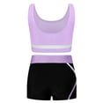 thumbnail image 2 of Sholeno Kids Girls Gymnastics Outfit Tracksuit Training Tank Tops Dance Bra and Yoga Shorts Ballet Light Purple 10, 2 of 7