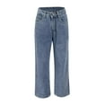 thumbnail image 4 of Olyvenn Stylish Women Wide Leg Jeans High Waist Baggy Jeans Vintage Loose Boyfriend Jeans Denim Pants Y2K Denim Pants Blue M, 4 of 5