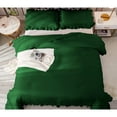 thumbnail image 6 of DNG Creations 1 Piece Vintage Ruffle Pattern Comforter Set Premium Ultra Soft 550 GSM All Season ( King/Cal King Size ) 100% Egyptian Cotton Solid Green Colour, 6 of 8