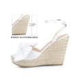 thumbnail image 2 of BLISSFUL STEP Bow Knot Open-Toe Sandal Platform Buckle Slingback Strap Sandals for Women White (Size 7), 2 of 7