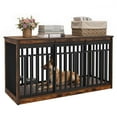 thumbnail image 6 of ModFusion 55" Extra-Large Dog Cage with Sliding Doors, Retro Wood & Iron Frame, Anti-Tip Design – Stylish Pet Crate for Living Room & Bedroom Use, 6 of 10