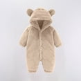 thumbnail image 4 of Fouhkni Newborn Baby Rompers Footie Snowsuit Baby Girls Boys Winter Warm Hooded Jumpsuits Outfits, 4 of 6