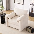 thumbnail image 7 of Chenille Oversized Armchair, 38.6" Wide Accent Chairs for Living Room & Bedroom Modern Lounge Chair, Upholstered Mid-Century Reading Chair, Comfy Living Room Chair, Single Sofa Chair, Beige,2 Pack, 7 of 7