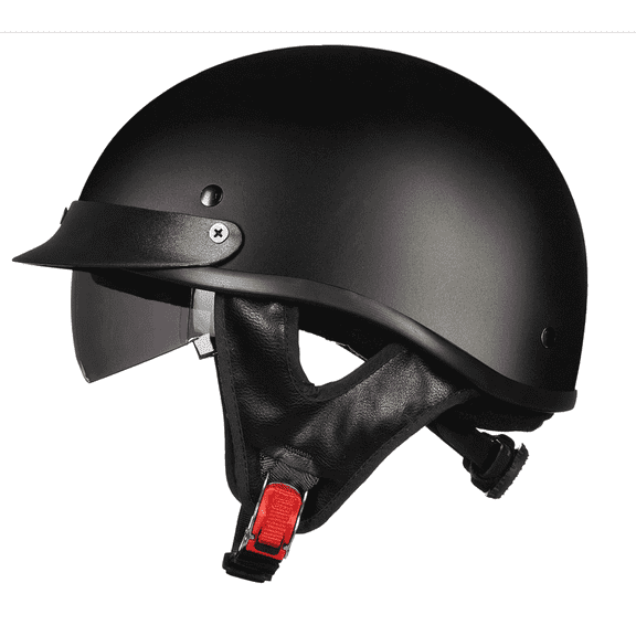 ILM 205V ABS Half Helmets, DOT Approved Men's Helmet with Helmet Bag Matte Black XL