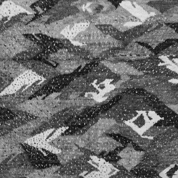 Ahgly Company Indoor Square Abstract Gray Modern Area Rugs, 6' Square