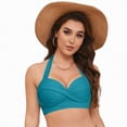 thumbnail image 3 of HCNTES Women's Knot Strapless Backless Swimwear Sleeveless Tube Bikini Top(L,a119-Navy), 3 of 9