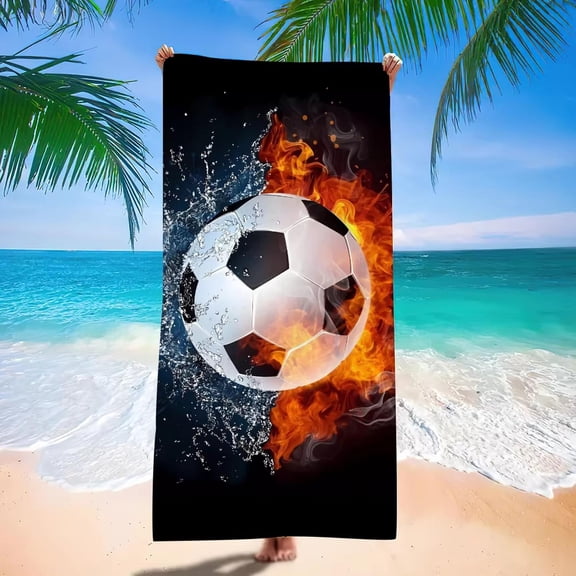2025 New Football Beach Towel Soccer Themed Microfiber Bath Towel for Adults Seaside Quick Dry Towel (8)