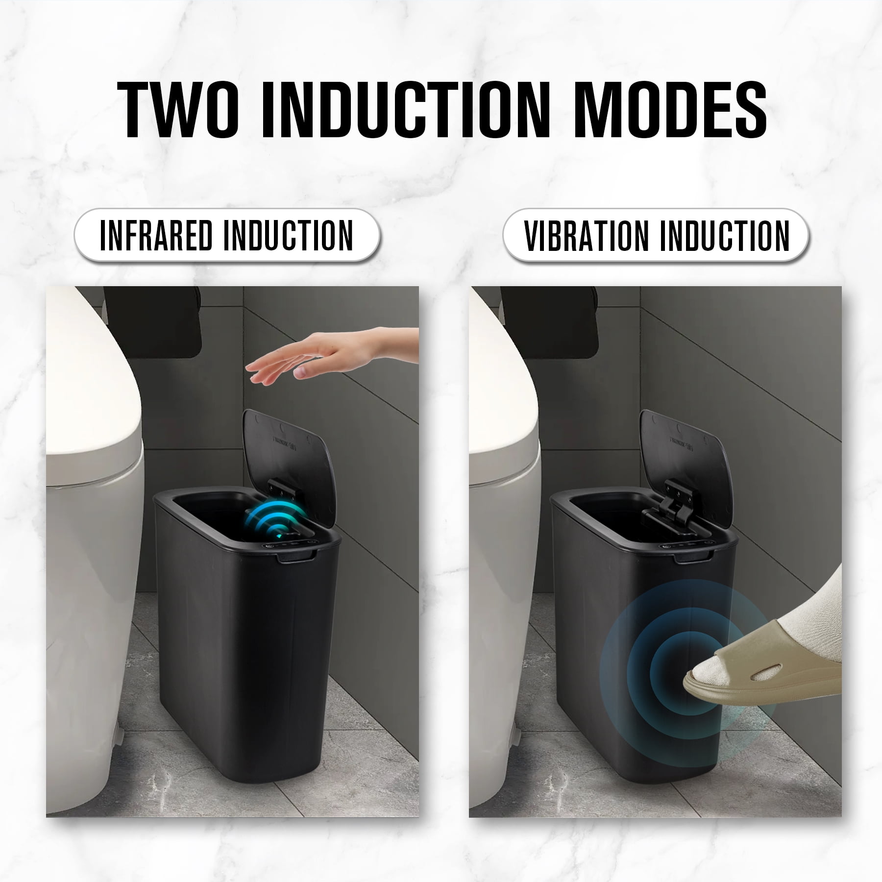 Cesun 2.6 Gallon Trash Can, Touchless Sensor for Bathroom, Office, Rv, Bedroom, Living Room, Black