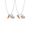 thumbnail image 1 of Delight Jewelry Silvertone 3-D Orange Tropical Drink Mother & Daughter Heart Necklaces (Set of 2), 19"+2", 1 of 4
