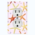 thumbnail image 1 of Metal Light Switch Wall Plate Outlet Cover (Colorful Starfish Bubbles Pink - Single Duplex), 1 of 2