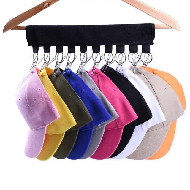 Portable Fabric Storage Hanger Folding Hat Clip Storage Save Space Hat Space Hat Socks Rack 10 Clips Hat Clothes Rack Baseball Hat Rack