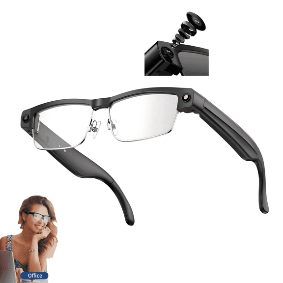 Ai Smart Glasses With 8MPHD  Camera AI-Powered Smart Bluetooth HD Clear Glasses - 144-Language Translation, ChatGPT Voice, Open-Ear Audio, UV Protection, Wifi, Anti-Blue Light for Travel Men Women