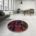 thumbnail image 3 of Ahgly Company Indoor Square Abstract Maroon Purple Patchwork Area Rugs, 4' Square, 3 of 6