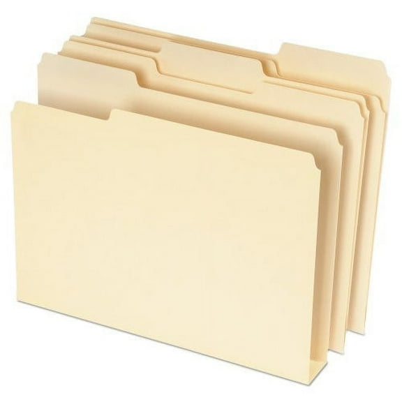 Pendaflex Double Stuff File Folders, 1/3-Cut Tabs: Assorted, Letter Size, Manila, 50/Pack (54459)