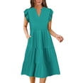 thumbnail image 1 of Vestido de verano MixShe 2025, casual, primavera, midi, verde lago, 1 of 7