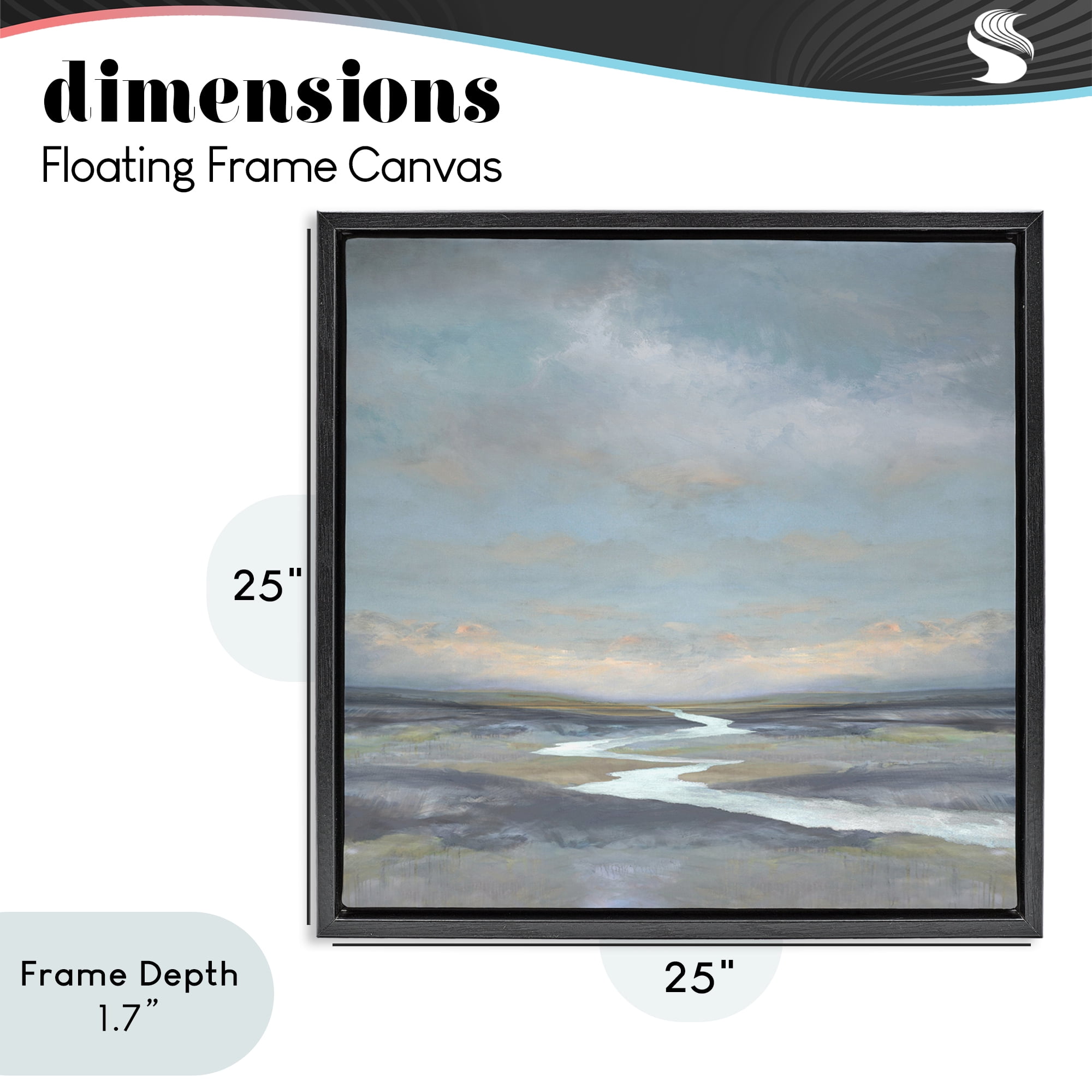 Stupell Industries Riverbend Misty Atmosphere Black Framed Floater Canvas Wall Art, design by Christy McKee
