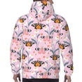 thumbnail image 7 of Uemuo Pink Butterfly Daisy Pattern Men's Hoodie - Casual Pullover Hoodie with Kangaroo Pocket, Stylish Hooded Sweatshirt for Everyday Wear-X-Large, 7 of 7