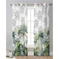 thumbnail image 2 of Summer Watercolor Tropical Plant Palm Tree Tulle Drapes Living Room Sheer Window Curtains Kitchen Balcony Modern Voile Curtains, 2 of 7
