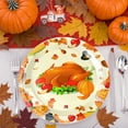 thumbnail image 5 of Oioii Pumpkin Fall Paper Plates Paper cup tablecloth and Napkins Party Supplies Pumpkin Leaves Disposable Tableware Set for Thanksgiving Autumn Harvest Party Decoration, 5 of 6