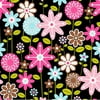 Creative Cuts Cotton Fabric, Dancing Flower Print