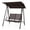 Brown, variant on ANGELES HOME 2-Seat Outdoor Canopy Swing with Fabric Seat and Heavy-duty Metal Frame, Free Standing Porch Swing,Navy