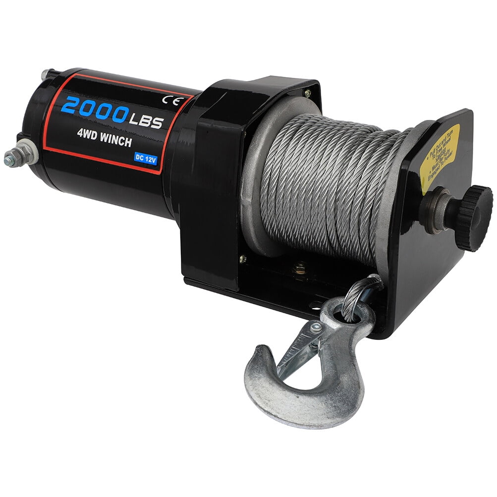 CCIYU Durable 12V 2000LB Electric Winch Towing Trailer Steel Cable Off Road for JEEP Wrangler