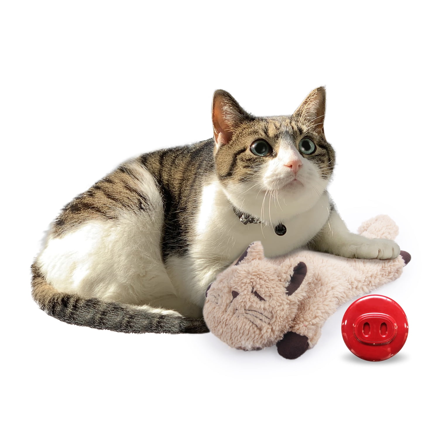 All for Paws Cat Snoring Cuddler Cat, Calming Kitten Purring Toys, Cat