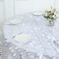 thumbnail image 6 of BalsaCircle 132" White Leaf Petals Taffeta Round Tablecloth Reception Catering Decorations, 6 of 8