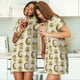 thumbnail image 4 of Fotbe Frogs Bata de Dormir para Mujer con Estampado, Camisón de Algodón de Manga Corta, Ropa de Dormir Casual, 4 of 6