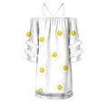 thumbnail image 5 of Pompotops Robe Sexy Mode à Manches Courtes Imprimée Épaules Dénudées, 5 of 5