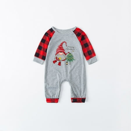 

Yrtoes Fashionable Christmas Print Family European And American Pajamas Parent-child Suit Baby christmas pajamas