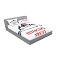 thumbnail image 2 of Ambesonne Saying Fitted Sheet & Pillow Sham Set, Mountains and Moon Adventure, Full, Dark Blue Grey Vermilion, 2 of 2
