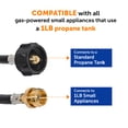 thumbnail image 2 of Flame King 4-Ft Adapter Hose for QCC1/Type1 Connects 1LB Portable Appliance to 20LB Tank, 2 of 5