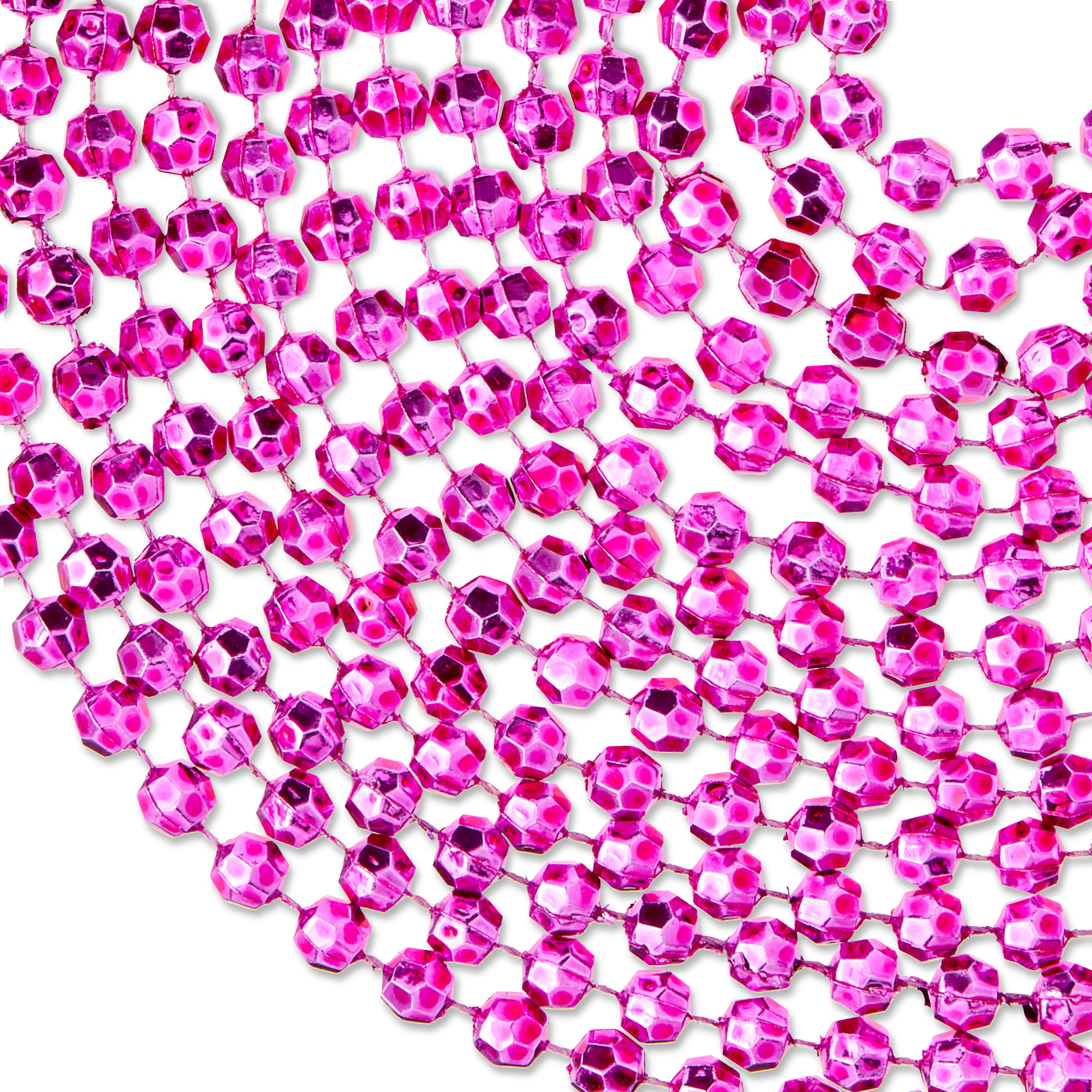 Plastic Metallic Bead Christmas Garland, Pink, 18', by Holiday Time