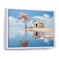 thumbnail image 3 of Designart "Oasis of Minimalism at Lakefront Cottage I" Oversized Landscapes Framed Wall Art - Coastal Blue Landscape Cottage Bedroom Framed Canvas Wall Art, 3 of 7