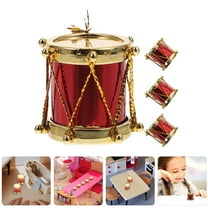 KALLORY Dollhouse Miniature Musical Instrument Red 4Pcs